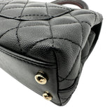 シャネル CHANEL ココハンドルXXS AS2215 ブラック ゴールド金具 キャビアスキン/リザードスキン レディース ショルダーバッグ