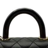 シャネル CHANEL ココハンドルXXS AS2215 ブラック ゴールド金具 キャビアスキン/リザードスキン レディース ショルダーバッグ