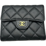 シャネル CHANEL クラシック スモールフラップ ウォレット AP0231 ブラック ゴールド金具 ラムスキン レディース 三つ折り財布