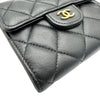 シャネル CHANEL クラシック スモールフラップ ウォレット AP0231 ブラック ゴールド金具 ラムスキン レディース 三つ折り財布
