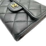 シャネル CHANEL クラシック スモールフラップ ウォレット AP0231 ブラック ゴールド金具 ラムスキン レディース 三つ折り財布