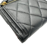 シャネル CHANEL クラシック スモールフラップ ウォレット AP0231 ブラック ゴールド金具 ラムスキン レディース 三つ折り財布