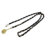 シャネル CHANEL ココマーク チェーンベルト ゴールド/ブラック メタル/レザー レディース ベルト