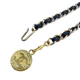 シャネル CHANEL ココマーク チェーンベルト ゴールド/ブラック メタル/レザー レディース ベルト