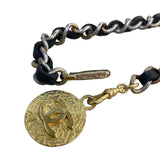 シャネル CHANEL ココマーク チェーンベルト ゴールド/ブラック メタル/レザー レディース ベルト
