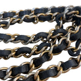 シャネル CHANEL ココマーク チェーンベルト ゴールド/ブラック メタル/レザー レディース ベルト