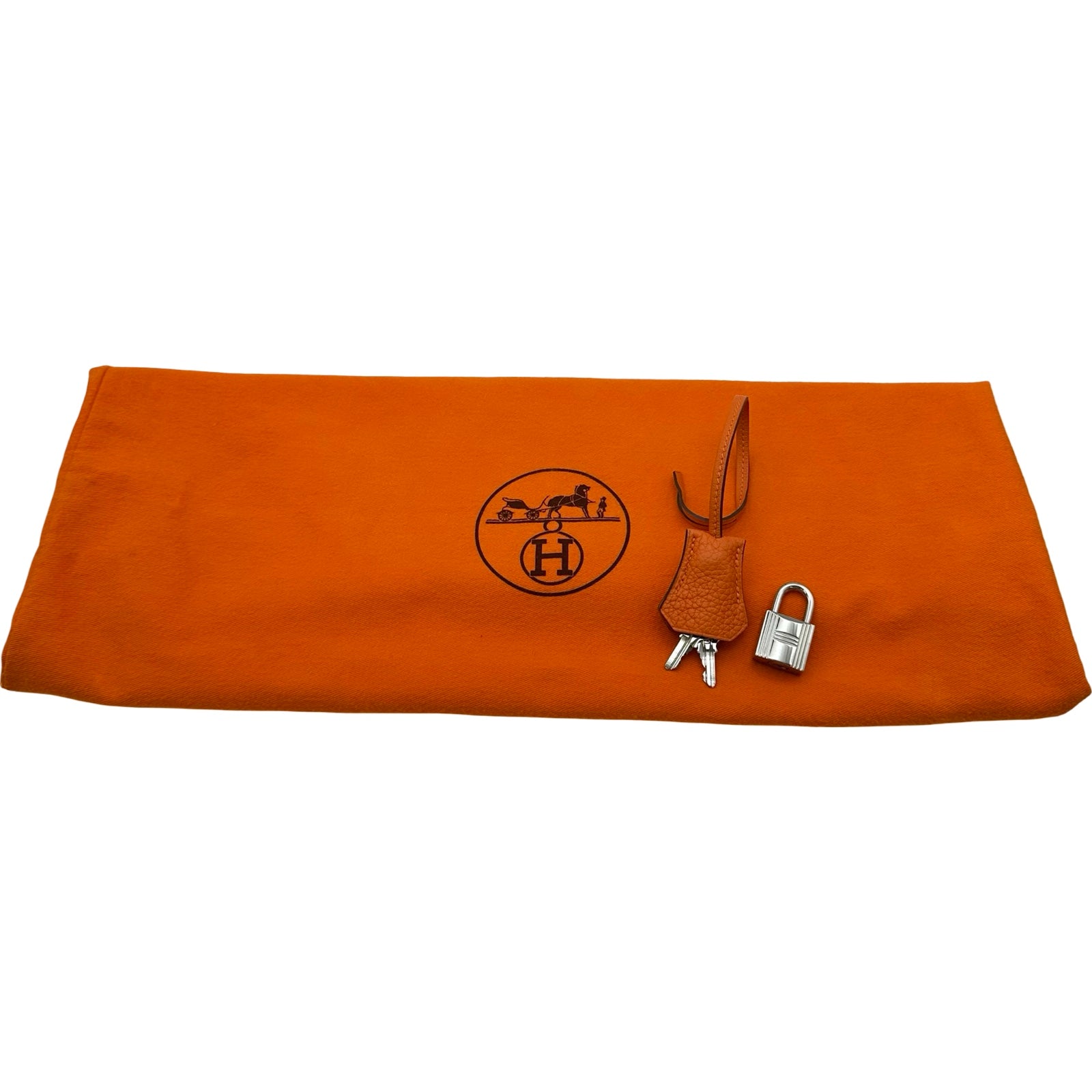 エルメス HERMES ボリード31 □M刻印 オレンジ シルバー金具 トリヨン