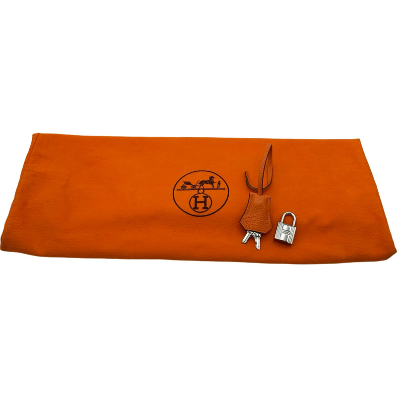 エルメス HERMES ボリード31 □M刻印 オレンジ シルバー金具 トリヨン
