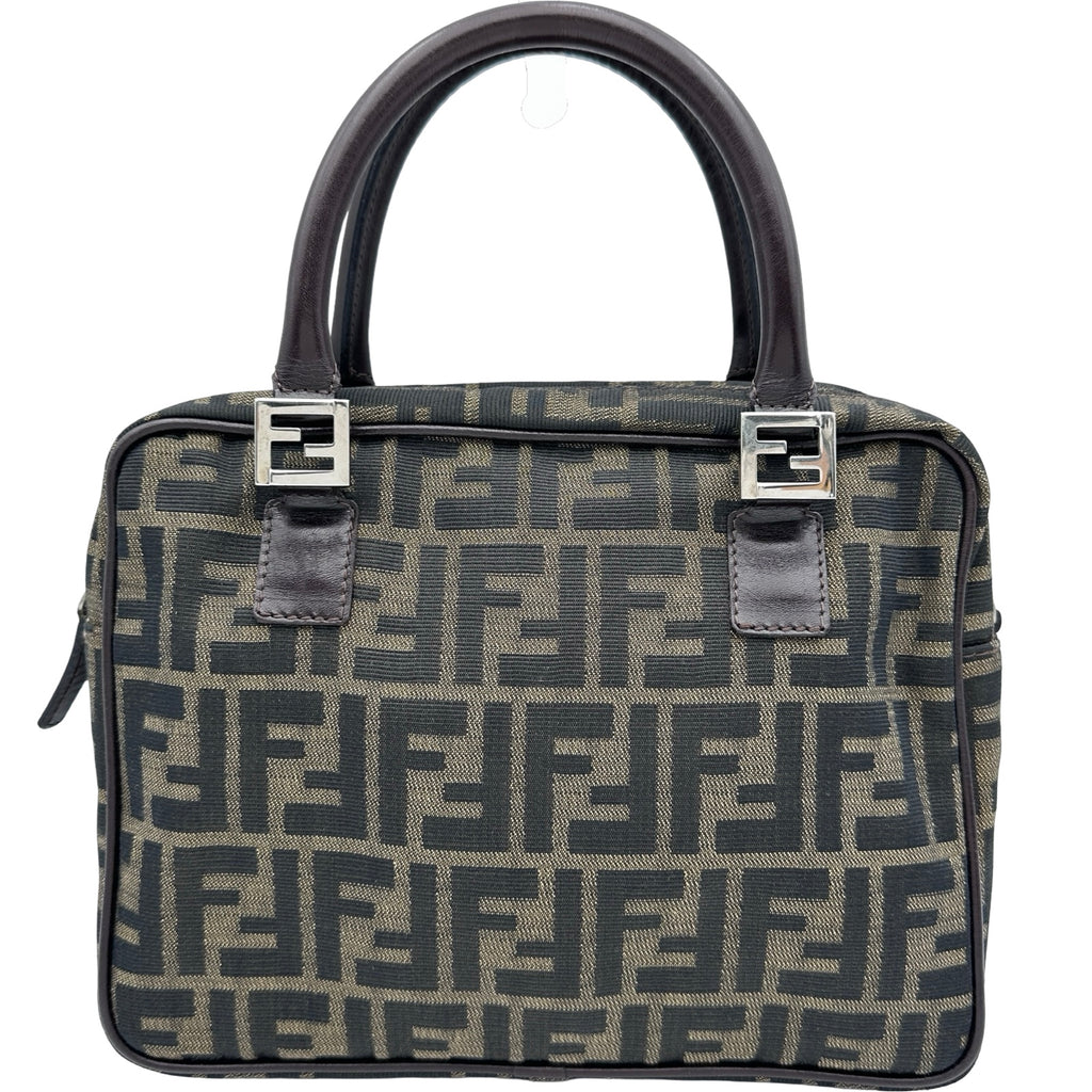 フェンディ FENDI ズッカハンドバッグ ブラウン キャンバス レディース
