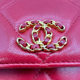 シャネル CHANEL CHANEL19 チェーンウォレット AP3267 29番台 レッド ゴールド/シルバー金具 ラムレザー レディース 長財布