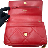 シャネル CHANEL CHANEL19 チェーンウォレット AP3267 29番台 レッド ゴールド/シルバー金具 ラムレザー レディース 長財布