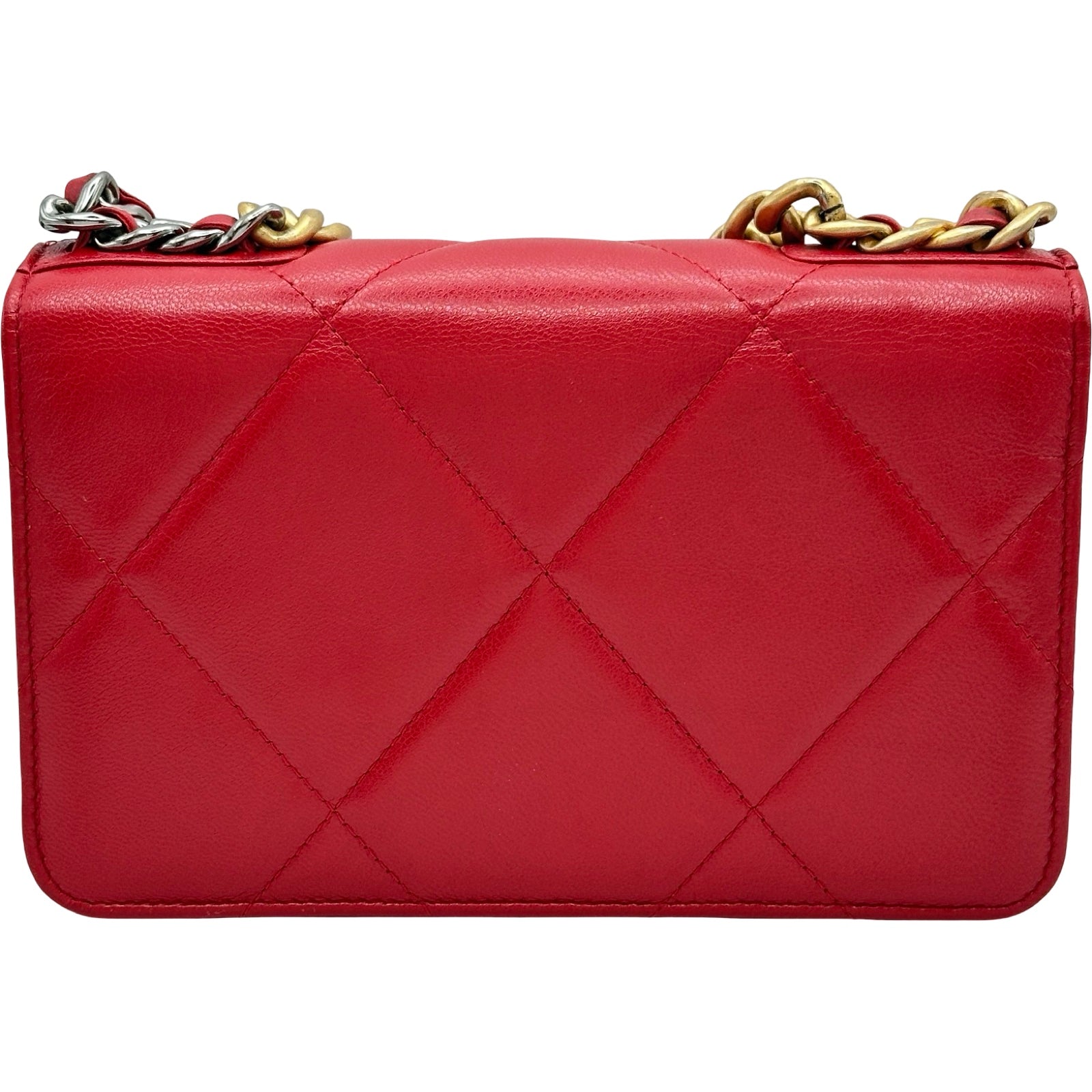 シャネル CHANEL CHANEL19 チェーンウォレット AP3267 29番台 レッド