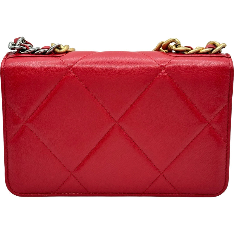 シャネル CHANEL CHANEL19 チェーンウォレット AP3267 29番台 レッド