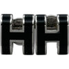 エルメス HERMES ポップH・ミニピアス ブラック×シルバー金具 エナメル/メタル アクセサリー