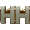 エルメス HERMES ポップH・ミニピアス アイボリー ゴールド金具 エナメル/メタル アクセサリー