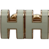 エルメス HERMES ポップH・ミニピアス アイボリー ゴールド金具 エナメル/メタル アクセサリー