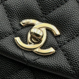 シャネル CHANEL ココハンドルXS A92990 30番台 ブラック ゴールド金具 キャビアスキン レディース ハンドバッグ ショルダーバッグ