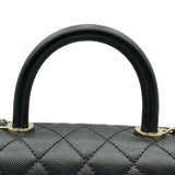 シャネル CHANEL ココハンドルXS A92990 30番台 ブラック ゴールド金具 キャビアスキン レディース ハンドバッグ ショルダーバッグ