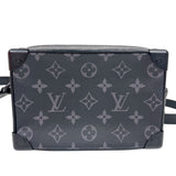ルイ・ヴィトン LOUIS VUITTON ミニ・ソフトトランク M44735 ブラック　シルバー金具 モノグラム・エクリプス メンズ ショルダーバッグ