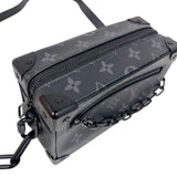ルイ・ヴィトン LOUIS VUITTON ミニ・ソフトトランク M44735 ブラック　シルバー金具 モノグラム・エクリプス メンズ ショルダーバッグ