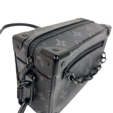 ルイ・ヴィトン LOUIS VUITTON ミニ・ソフトトランク M44735 ブラック　シルバー金具 モノグラム・エクリプス メンズ ショルダーバッグ