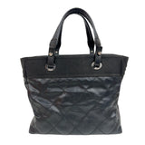 シャネル CHANEL パリビアッツトートMM A34209 ブラック シルバー金具 コーティングキャンバス レディース トートバッグ