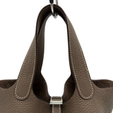 エルメス HERMES ピコタンロックPM X刻 エトゥープ シルバー金具 トリヨン レディース ハンドバッグ