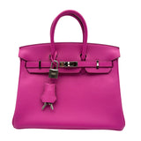 エルメス HERMES バーキン25ヴェルソ U刻 マグノリア/ルージュクー シルバー金具 エバーカラー レディース ハンドバッグ