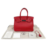 エルメス HERMES バーキン30 □N刻印　(2010年製) ルージュカザック　シルバー金具 トリヨンクレマンス ユニセックス ハンドバッグ