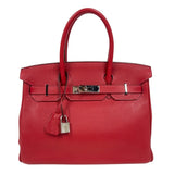 エルメス HERMES バーキン30 □N刻印　(2010年製) ルージュカザック　シルバー金具 トリヨンクレマンス ユニセックス ハンドバッグ