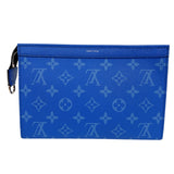 ルイ・ヴィトン LOUIS VUITTON ガストン・ウェアラブルウォレット M83099 ブルー　シルバー金具 モノグラムキャンバス　×タイガレザー メンズ ショルダーバッグ