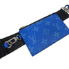 ルイ・ヴィトン LOUIS VUITTON ガストン・ウェアラブルウォレット M83099 ブルー　シルバー金具 モノグラムキャンバス　×タイガレザー メンズ ショルダーバッグ