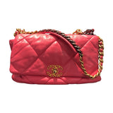 シャネル CHANEL CHANEL19 ラージ AS1161 29番台 ピンク ゴールド/シルバー金具 シャイニーラムスキン レディース ショルダーバッグ