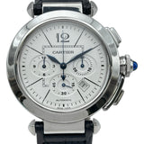 カルティエ Cartier パシャ42mm クロノグラフ W3108555 ホワイト ステンレススチール 自動巻き メンズ 腕時計