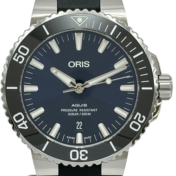 オリス ORIS アクイスデイト 0173377304135‐0742464EB ブルー ステンレススチール 自動巻き メンズ 腕時計 オリス ORIS アクイスデイト 0173377304135‐0742464EB ブルー