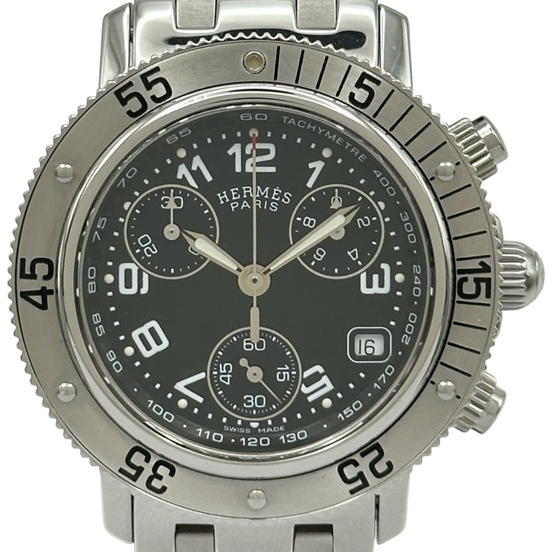 エルメス HERMES クリッパークロノグラフ CL2.310.330/3782 ブラック