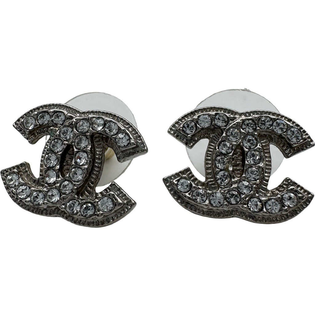シャネル CHANEL ココマークピアス シルバー ラインストーン