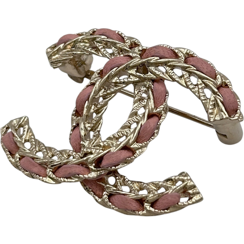 CHANEL CCロゴ ブローチ ゴールド ピンク　レシートなどの付属品あり シャネル CHANEL ココマークブローチ ピンク ゴールド金具 メタル