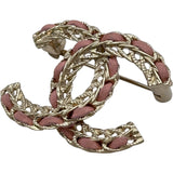 シャネル CHANEL ココマークブローチ ピンク ゴールド金具 メタル/レザー アクセサリー