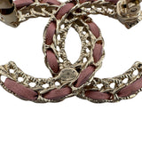 シャネル CHANEL ココマークブローチ ピンク ゴールド金具 メタル/レザー アクセサリー