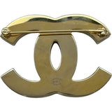 シャネル CHANEL ココマーク ブローチ ホワイト/ブラック ゴールド金具 レジン アクセサリー