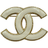 シャネル CHANEL ココマークブローチ ホワイト/ゴールド金具 レジン アクセサリー