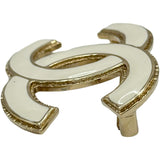シャネル CHANEL ココマークブローチ ホワイト/ゴールド金具 レジン アクセサリー