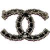 シャネル CHANEL ココマークブローチ ブラック/ピンク ゴールド金具 メタル/レザー アクセサリー