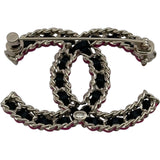 シャネル CHANEL ココマークブローチ ブラック/ピンク ゴールド金具 メタル/レザー アクセサリー