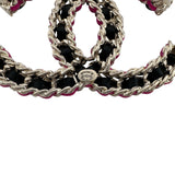 シャネル CHANEL ココマークブローチ ブラック/ピンク ゴールド金具 メタル/レザー アクセサリー
