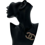 シャネル CHANEL ココマークブローチ ブラック/ピンク ゴールド金具 メタル/レザー アクセサリー