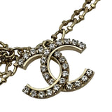 シャネル CHANEL ココマーク ネックレス シャンパンゴールド メタル/ラインストーン アクセサリー