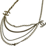 シャネル CHANEL ココマーク ネックレス シャンパンゴールド メタル/ラインストーン アクセサリー
