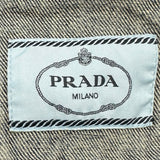 プラダ PRADA トライアングルロゴ半袖デニムジャケット GFB316 ブルー コットン レディース デニムジャケット